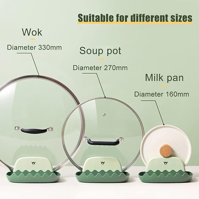 2 Pack Lid and Spoon Rest for Kitchen Counter, Cooking Ladle/Spatula/Spoon Holder for Stove Top, Utensil Rest with Pot Lid Holder for Countertop, Kitchen Gadget Rack, Christmas Cooking Accessories - Image 6