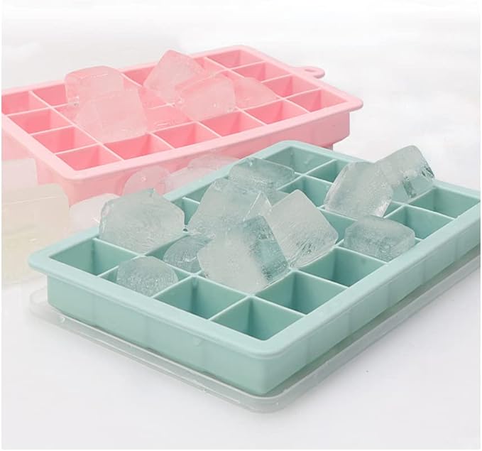 TAO CICADA Ice Cube Tray, 3 Pack Silicone Ice Cube Molds, Ice Cube Trays, Silicone Ice Trays, Easier to Release, BPA Free for Alcohol/Coffee/Beverages (Pink, Light blue, Purple) - Image 3