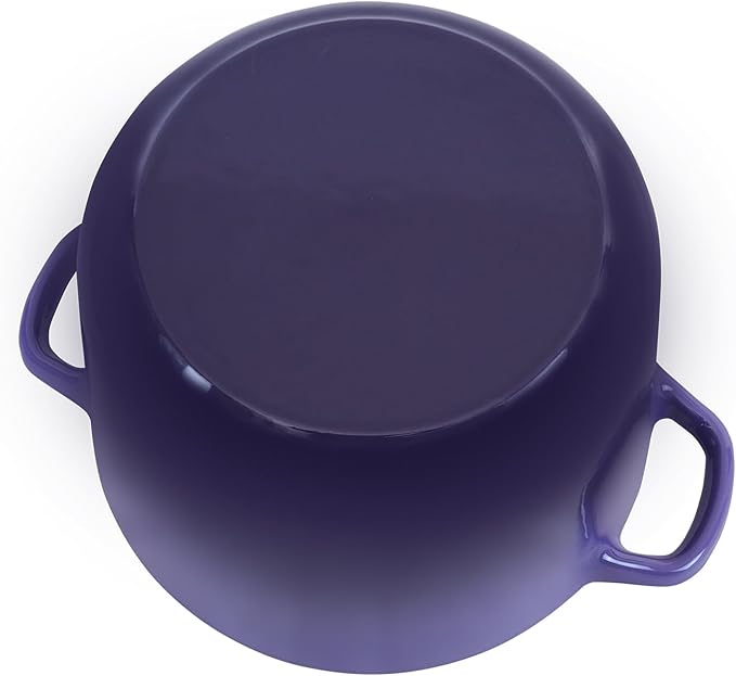 Flavehc Dutch Oven Pot with Lid 1.8 qt Cast Iron Dutch Oven for Bread Baking Purple Enameled Cast Iron Rice Pot with Handels - Image 6