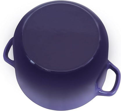 Flavehc Dutch Oven Pot with Lid 1.8 qt Cast Iron Dutch Oven for Bread Baking Purple Enameled Cast Iron Rice Pot with Handels - Image 6