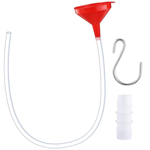Long Funnel for Transmission Fluid 3.28 Foot Clear Tubing Plastic Wide Mouth Oil Funnel with Hose Flexible for Car, Engine, Gas, Water, Fluid