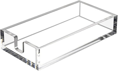 HIIMIEI Acrylic Napkin Holder for Bathroom, Acrylic Guest Towel Holder, Bathroom Napkins Guest Disposable Holder, Hand Towel Tray for Kitchen, Parties, Weddings, Party, Hotel, Restaurant（Clear） by HIIMIEI