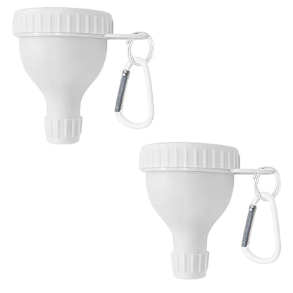 2 Pack Protein Powder Container to Go - Mini Funnel with Keychain and Keyring, Water Bottle Funnel for Shakers（White） by FORESRUM