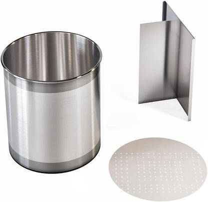 Cooler Kitchen Rotating Extra Large Stainless Steel Utensil Holder Caddy with Sturdy No-Tip Weighted Base, Removable Divider, and Gripped Insert Bottom -Dishwasher Safe Metal Cooking Utensil Holder - Image 9