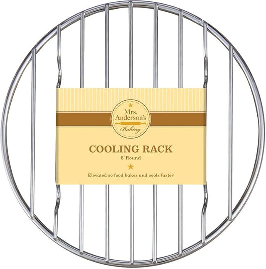 Mrs. Anderson's Baking Professional Round Cooling Rack, Heavy Duty Steel, 6 x 6 x 0.5-Inches