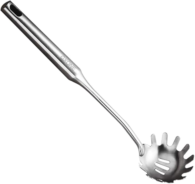 Spaghetti Spoon,304 Stainless Steel Pasta Spoon,Silver/13.8Inch by GXONEHomeKitchen