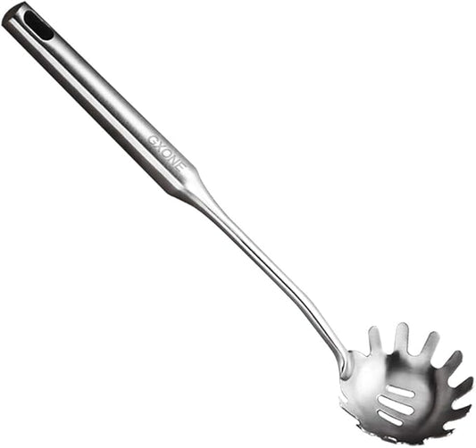 Spaghetti Spoon,304 Stainless Steel Pasta Spoon,Silver/13.8Inch by GXONEHomeKitchen