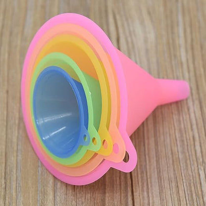 Plastic Funnel Set of 5, All Purpose Cooking Funnels Small to Large Funnel for Kitchen Use, Food Funnels for Filling Bottles, Canning and Water Liquid Oil or Powder Transfer