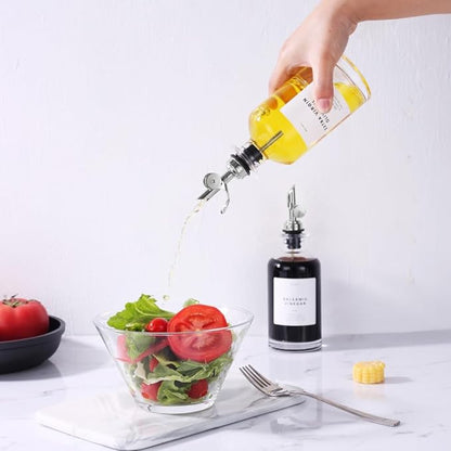 Molimoli Olive Oil Dispenser Bottle for Kitchen, Oil Dispenser w. Weighted Pourer, Glass Bottle Dispenser for Kitchen, Olive Oil Cruet, Glass Olive Oil Bottle | 350ml, Set of 4 - Image 7