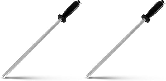 Professional Carbon Steel Black Knife Sharpening Steel, Black 12 Inch (Pack of 2) by ALLWIN-HOUSEWARE