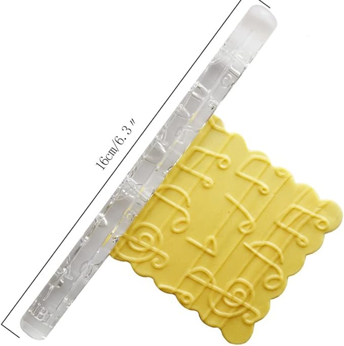 Rengue Acrylic Rolling Pin with 28 Patterns, Compliant Material, Comfortable Grip, 16 X 1 Cm, Lightweight for Dough and Pastry Acrylic Rolling Pin with 28 Patterns, Nan Kitchen (#2)