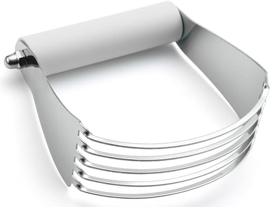 Spring Chef Professional White Dough Blender For Baking, Dough Cutter Tool, Stainless Steel Puff Pastry Cutter Tool with Sharp Blades, Dishwasher Safe Pastry Blender for Easy Mixing - Large Size by SpringChef