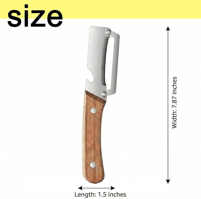 Multifunctional Premium Vegetable Peeler with Wooden Handle, Stainless Steel Blade & Bottle Opener, Non-Slip Kitchen Tool for Fruit, Apple, Potato, Pumpkin, Papaya, Zucchini (1pc) - Image 4