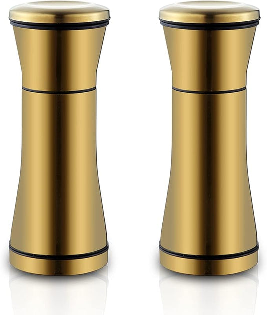 Kyraton Gold Salt and Pepper Shakers, Titanium Plating Stainless Steel Salt and Pepper Grinders Refillable Pepper Grinder, Pepper Mill, Salt Grinder, Salt Shaker, Salt Pepper Shaker Set of 2