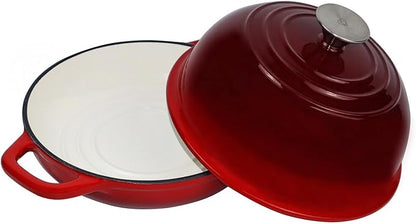 Dutch Oven for Bread Baking Bread Oven for Sourdough Bread Baking, Enameled Cast Iron Dutch Oven Pot with Lid 5 qt Cast Iron Bread Pan, Red - Image 2
