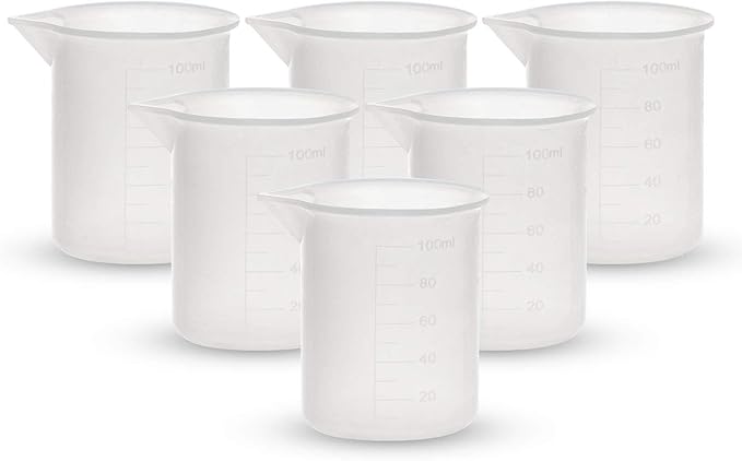 Gartful 100ml Silicone Measuring Cups for Resin Mixing, 6PCS Mixing Cups for Epoxy Resin, Jewelry Casting Molds, Acrylic Paint, Reusable Non-stick Pouring Tools
