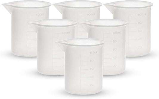 Gartful 100ml Silicone Measuring Cups for Resin Mixing, 6PCS Mixing Cups for Epoxy Resin, Jewelry Casting Molds, Acrylic Paint, Reusable Non-stick Pouring Tools