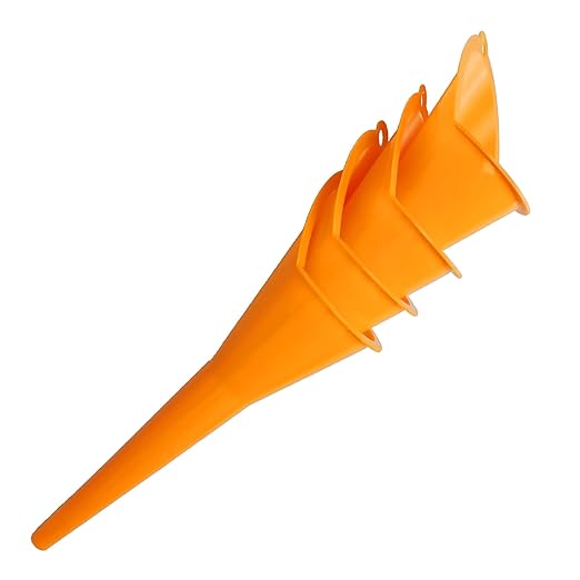 Annurssy Multi-Function Plastic Long Neck Oil Funnel - for All Automotive Oils Lubricants Engine Oils Water Diesel Fuel Kerosene and Other Liquids (4 Orange) - Image 7