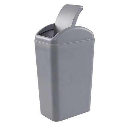 Plastic Waste Bin with Swing Lid, 14 Liter Garbage Can, 1 Pack (Grey) - Image 6