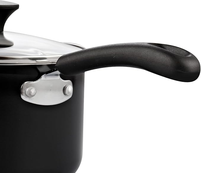 Cook N Home Nonstick Sauce Pan with Glass Lid 2-Qt, Multi-purpose Pot Saucepan Kitchenware, Black, Aluminum - Image 7