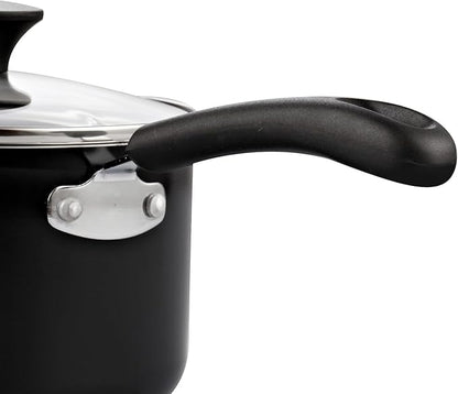 Cook N Home Nonstick Sauce Pan with Glass Lid 2-Qt, Multi-purpose Pot Saucepan Kitchenware, Black, Aluminum - Image 7