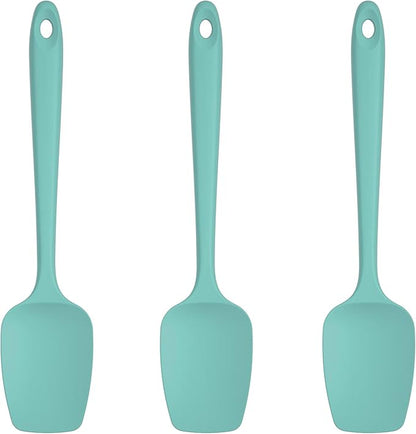 U-Taste Silicone Spoon Spatula Set, 600ºF High Heat Resistant Food Grade Flexible Rubber Scraper, Cooking Mixing Baking Kitchen Utensils Set of 3 (Aqua Sky)