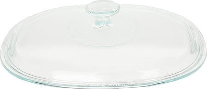 CorningWare FS2 2.5qt/2.35L Oval French White Casserole Dish & DC1.5C 1-1.75L Fluted Oval Glass Lid