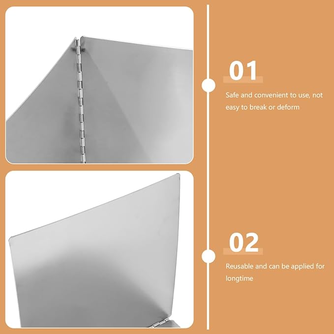 ABOOFAN Stainless Steel Oil-Proof Kitchen Shield 11.8 Inch Foldable Grease Splatter Screen for Stove Top Heat Insulation Baffle for Cooking Splash Protection