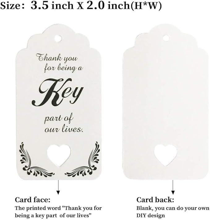 WODEGIFT 50pcs Vintage Skeleton Key Bottle Opener,Bridal Shower Favors,Wedding Favors Souvenir Gifts with Thank You Escort Tag and Key Chains (Silver,5 styles) - Image 7