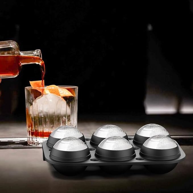 ROTTAY Ice Cube Trays (Set of 4), Sphere Ice Ball Maker with Lid & Large Square Ice Cube Maker for Whiskey, Cocktails and Homemade, Keep Drinks Chilled - Image 4