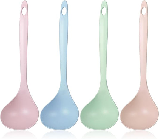 4Pcs Small Soup Spoon PP Ladle Spoon Cooking and Serving Spoons Soup Ladle Spoons Seamless for Cooking Heat Resistant Kitchen for Sauce Chili Gravy Canning Pouring by Unknown