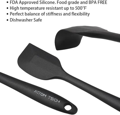 8 Inch Silicone Spatula Set, Food Grade High Temperature and Heat Resistant Spatulas, Dish-wash Safe, Rubber Kitchen Spatulas, Non-stick(Set of 4)