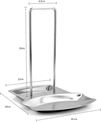 Pot Lid Holder Spoon Rest,Stainless Steel Utensils Pan Pot Cover Lid Rack Stand Organizer,Multifunctional Storage Soup Spoon Rests Rack Kitchen Decor Tool - Image 2