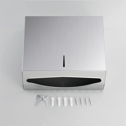 Paper Towel Dispenser Wall Mount - Multifold Trifold Paper Towel Dispensers, Large Capacity Stainless Steel Tissue Holder, Suitable for Bathrooms and Public Places - Image 6