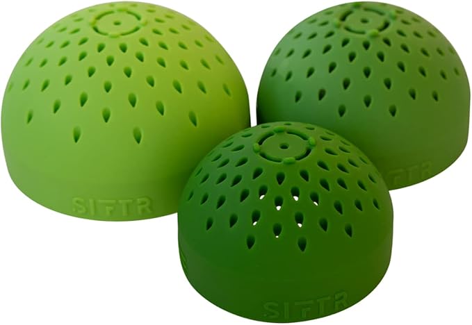 (GREEN) Nesting Can Strainer Mini Colander Set - Space Saving Small Colanders and Strainers - Multi Use Kitchen Gadget - Silicone Can Strainer