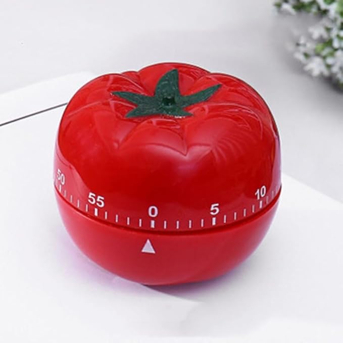 Kitchen Timer, 60-Minute Mechanical Countdown Timer, Red