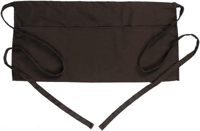 BOHARERS Waist Apron with 3 Pockets - Brown Waitress Waiter Server Short Apron（brown） by BOHARERS