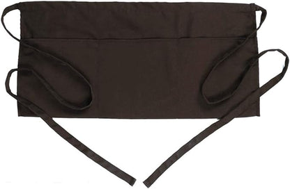 BOHARERS Waist Apron with 3 Pockets - Brown Waitress Waiter Server Short Apron（brown） by BOHARERS
