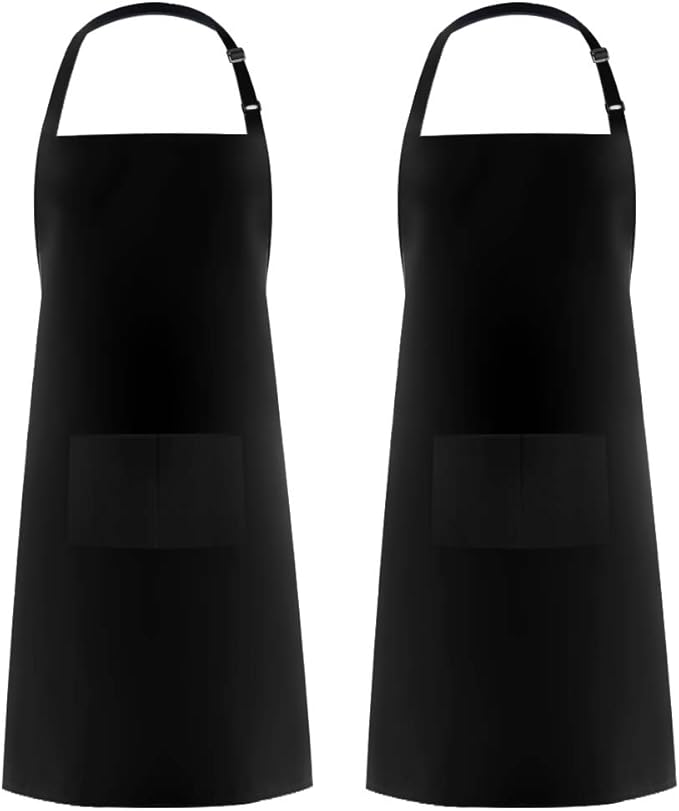 Syntus Apron for Men Women, Adjustable Cooking Kitchen Chef Aprons with 2 Pockets, Cotton/Polycotton/Polyester by Syntus