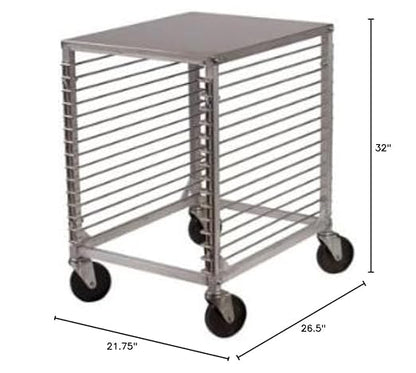 Winco 15-Tier Aluminum Sheet Pan Rack with Hard Top and Wire Slides - Image 4
