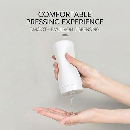 Dish Soap Dish Dispenser, 240ml Silicone Squeeze Washing Up Liquid and Hand Soap Refillable Bottles, Dishwashing Liquid Dispensing for Kitchen & Bathroom (White)