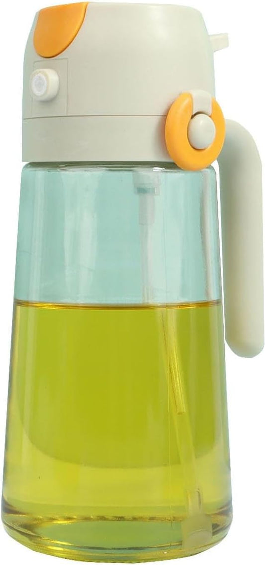 2 In 1 Oil Dispenser And Oil Sprayer, 16 Oz/470 Ml Oil Dispenser For Kitchen Spray, With Fine Mist Nozzle, Suitable For Cooking, Air Fryer, Salad, Grilling(1pcs) (white-A)