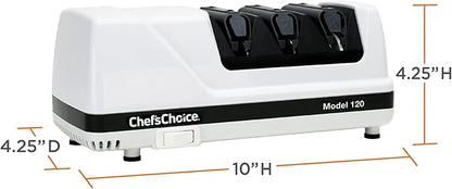 Chef'sChoice Professional Electric Knife Sharpeners With 100-Percent Diamond Abrasives And Precision Angle Guides For 20-Degree Straight-Edge and Serrated Knives, 3-Stage, White - Image 7