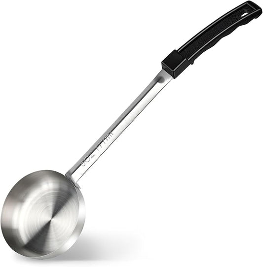 6 Ounce Solid Stainless Steel Portion Control Ladle Spoon - Pizza Sauce Serving Spoons Portion Ladle for Sauces, Perfect for Weight Watchers, Buffets, Parties