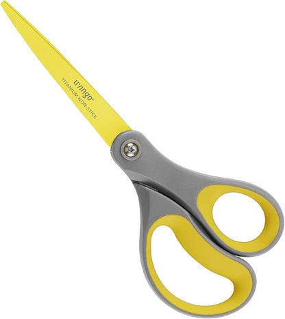 LIVINGO 8" 2 Pack Scissors, Titanium Coated Sharp Stainless Steel Non-stick Scissors All Purpose, Comfort Grip Handles Shears for Office Home Supplies Crafting DIY Cutting Tape Adhesive General Use - Image 3