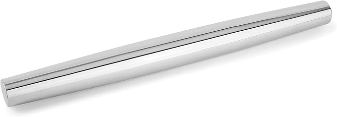 Fox Run Stainless Steel Rolling Pin, Tapered French Rolling Pin, 18" x 1.25" by foxrunbrands