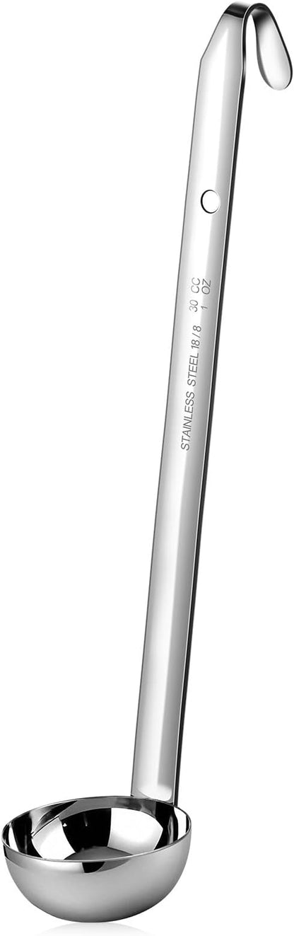 meekoo 1 Pieces Stainless Steel Ladle Soup Handle Ladle with Pouring Rim for Kitchen Cooking Soup Sauce (1 oz) by meekoo