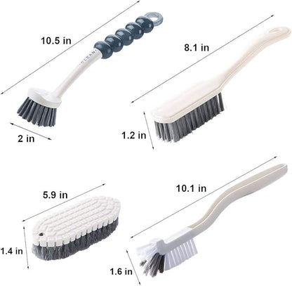 Multi-Purpose Scrub Brush Set - 4 Pack Kitchen Cleaning Brushes with Stiff Bristles for Dishes, Pots, Pans, Sink & Bottles - Dish Brush with Ergonomic Handle - Image 6