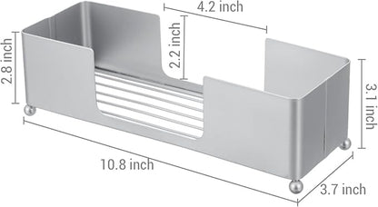 MyGift Paper Towel Holder, Modern Silver Tone Metal Tabletop Paper Dispenser, Commercial Folded Paper Tray for Guest Bathroom