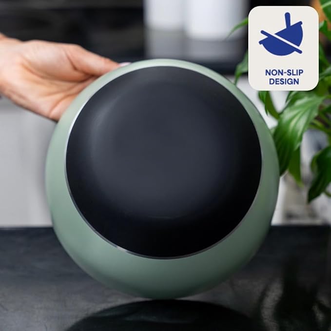 WHYSKO Stainless Steel Mixing Bowls Set of 3 with Non-Slip Silicone Base, Nesting Metal Bowls for Meal Prep, Baking, Cooking & Food Storage, Dishwasher Safe Kitchen Mixing Bowls, Green - Image 6